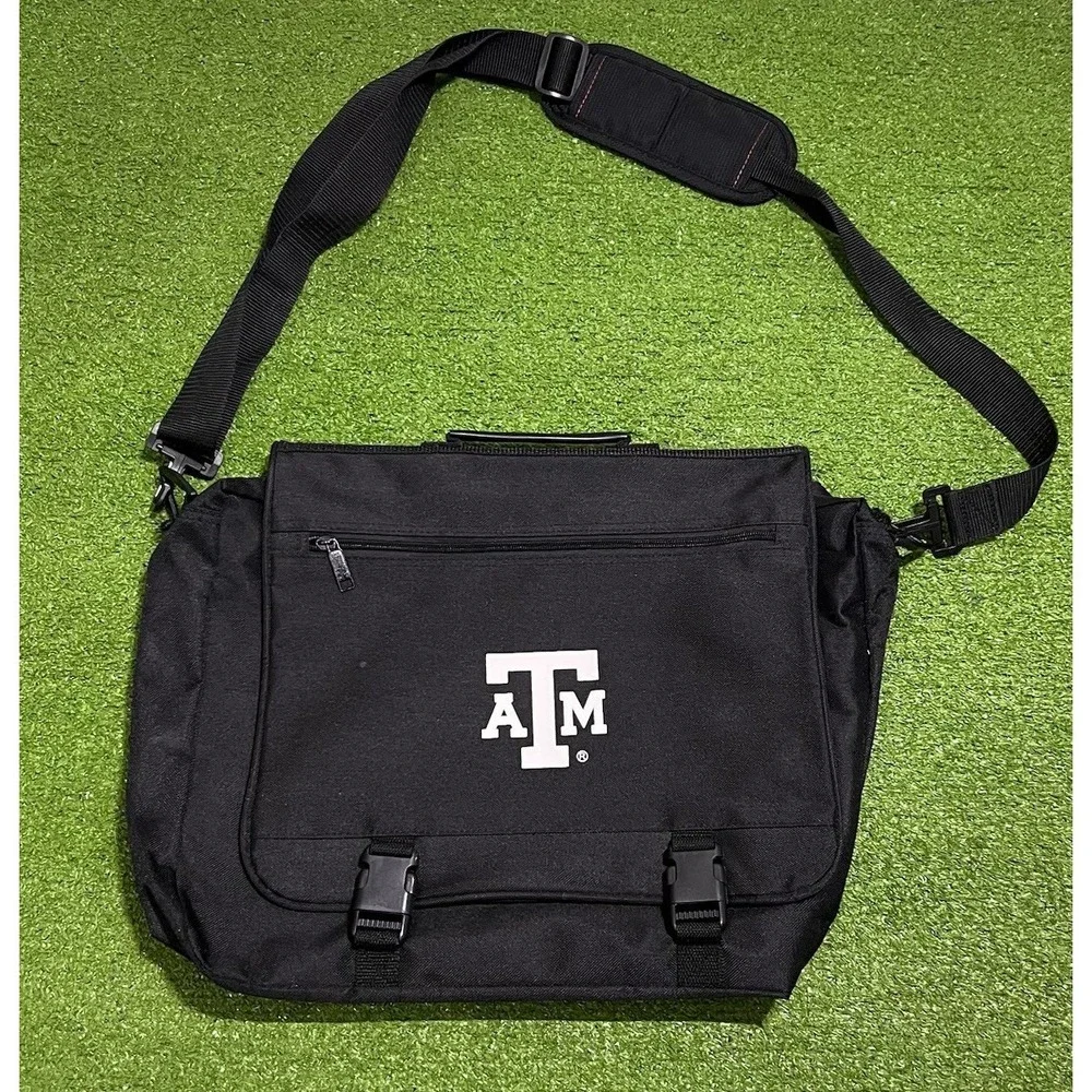 Texas A&M Team Issue Messenger Bag Laptop Bag Black Shoulder Strap 19X14 NWOT‎